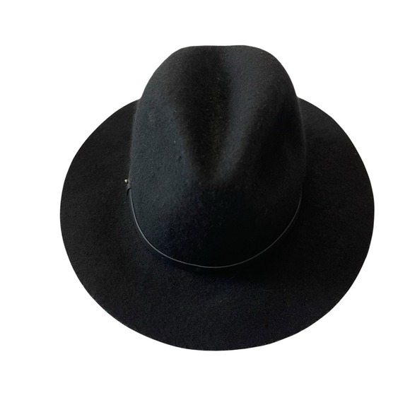Banana Republic Andrea Felt Hat 100% Wool Black Size S/M Fedora Boho Academia - Picture 4 of 7